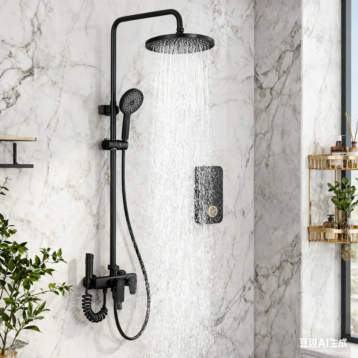 Modern Shower System Set with Handheld Spray