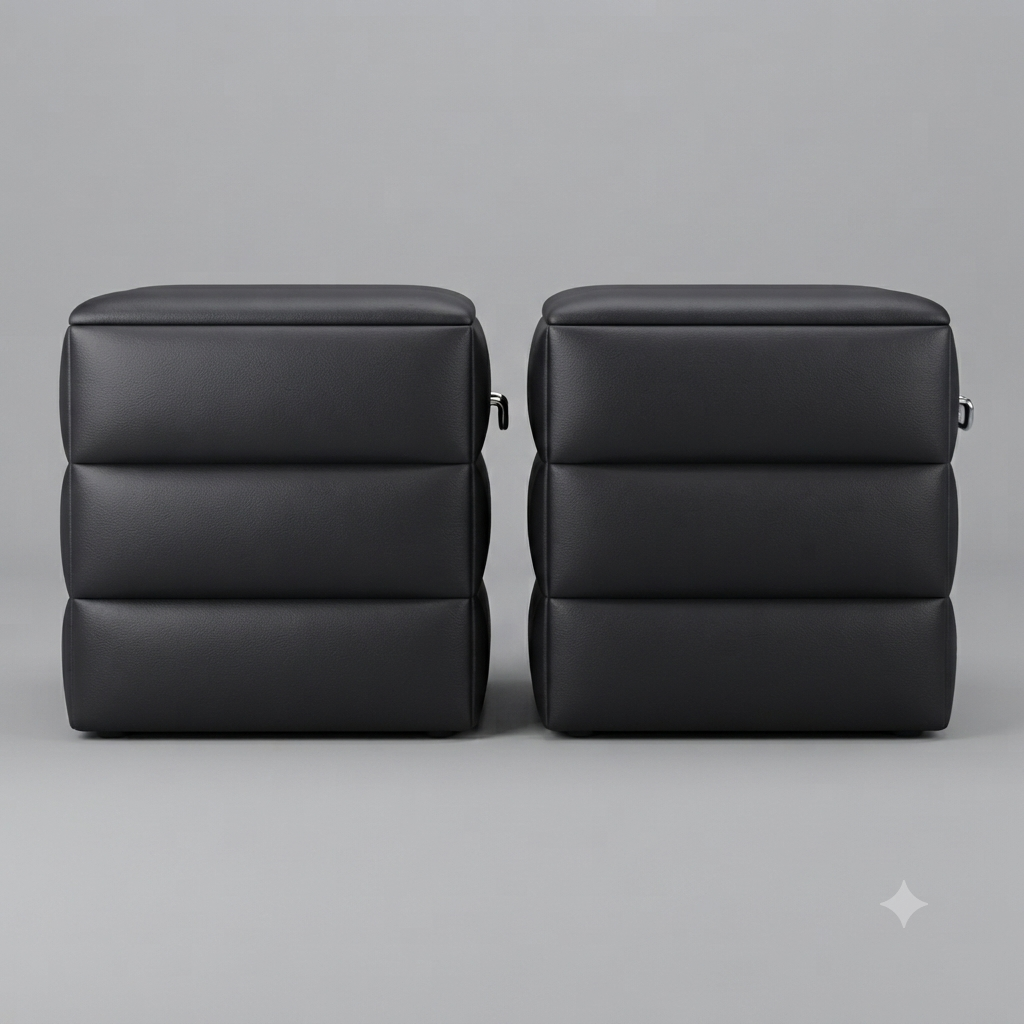 Versatile PU Leather Footstool Ottoman for Any Room