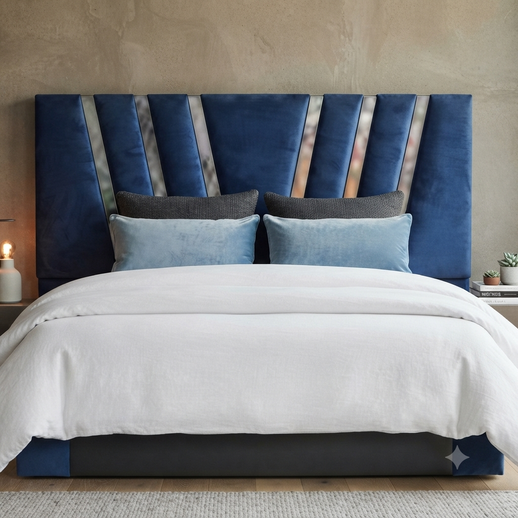 Stylish Modern Headboard with Unique Fan-Panel Design