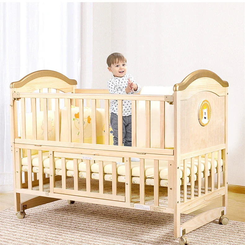 Multi-functional Wood Baby Crib Kids Cot