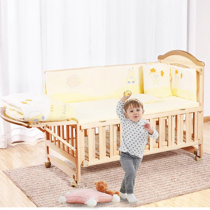 Multi-functional Wood Baby Crib Kids Cot