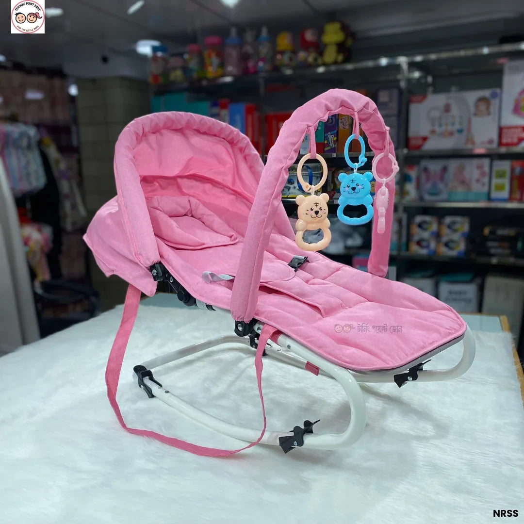 Cotton Polyester Blend Rocker and Bouncer Baby Bouncer (Pink)