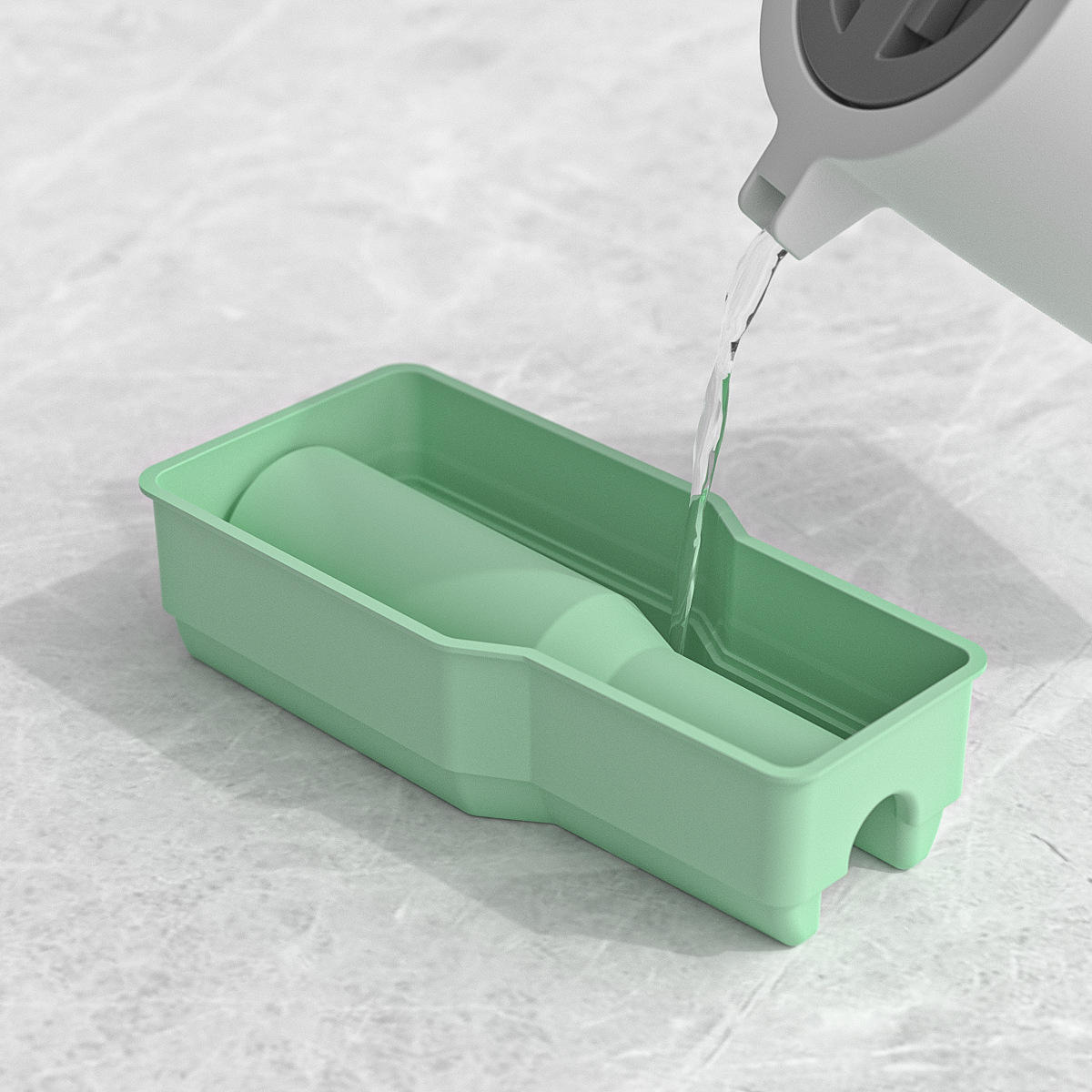 Silicone Cylinder Ice Cube Tray with Lid
