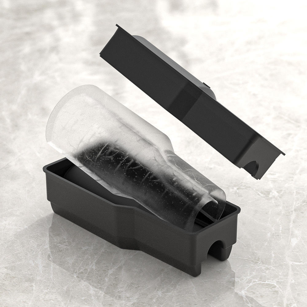 Silicone Cylinder Ice Cube Tray with Lid