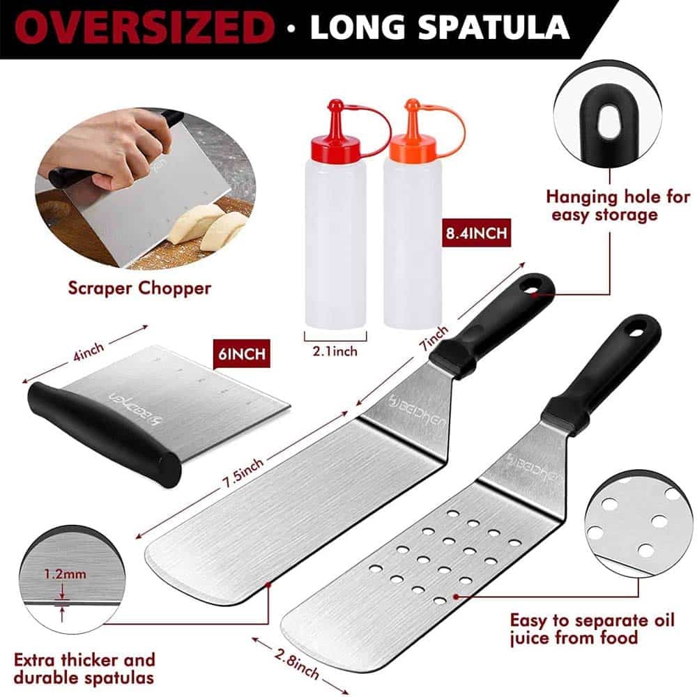 BEICHEN 14 Set Braai/ Camping Flat Grill Tool Accessories Set