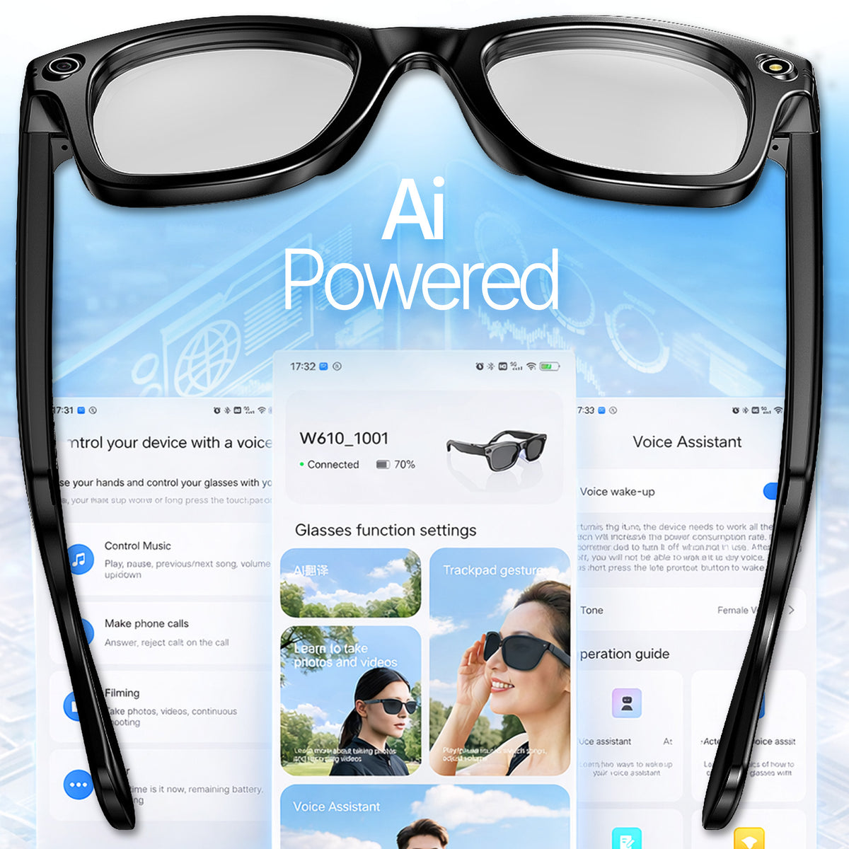 ASTRUM G03 SMART GLASS AI CAM SPK BT