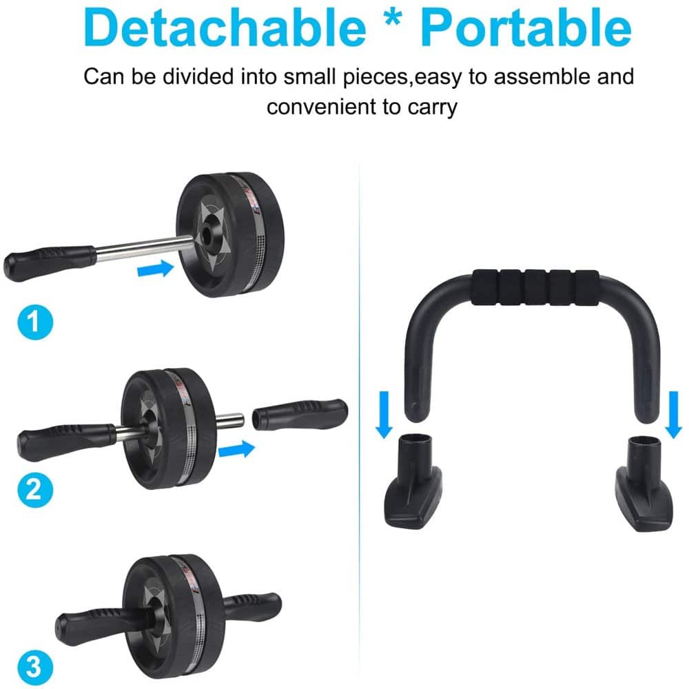 6-in-1 Home Fitness Kit- Ab Roller Skipping Resistance Combo