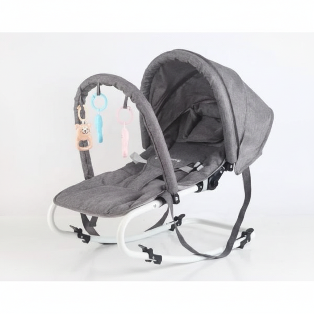 Cotton Polyester Blend Rocker and Bouncer Baby Bouncer (Pink)