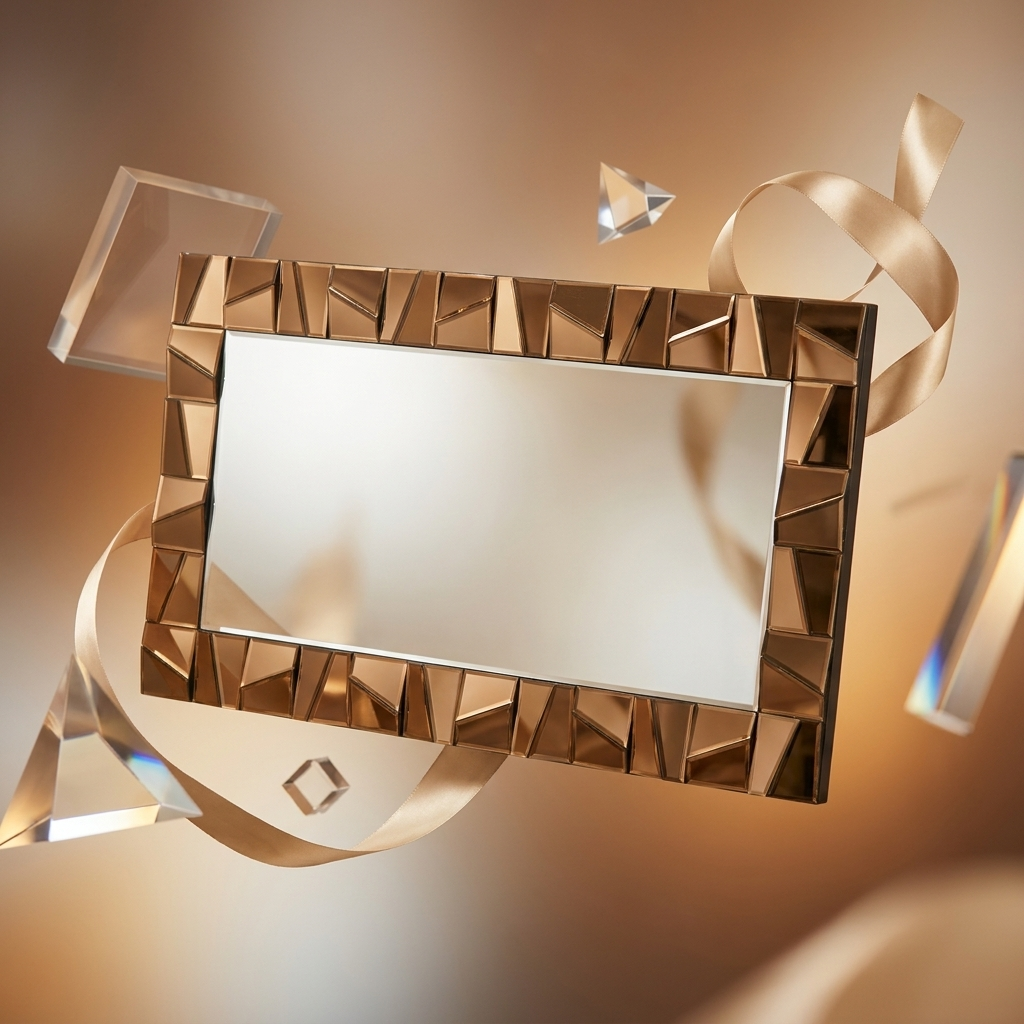 Large Decorative Geometric Wall Mirror