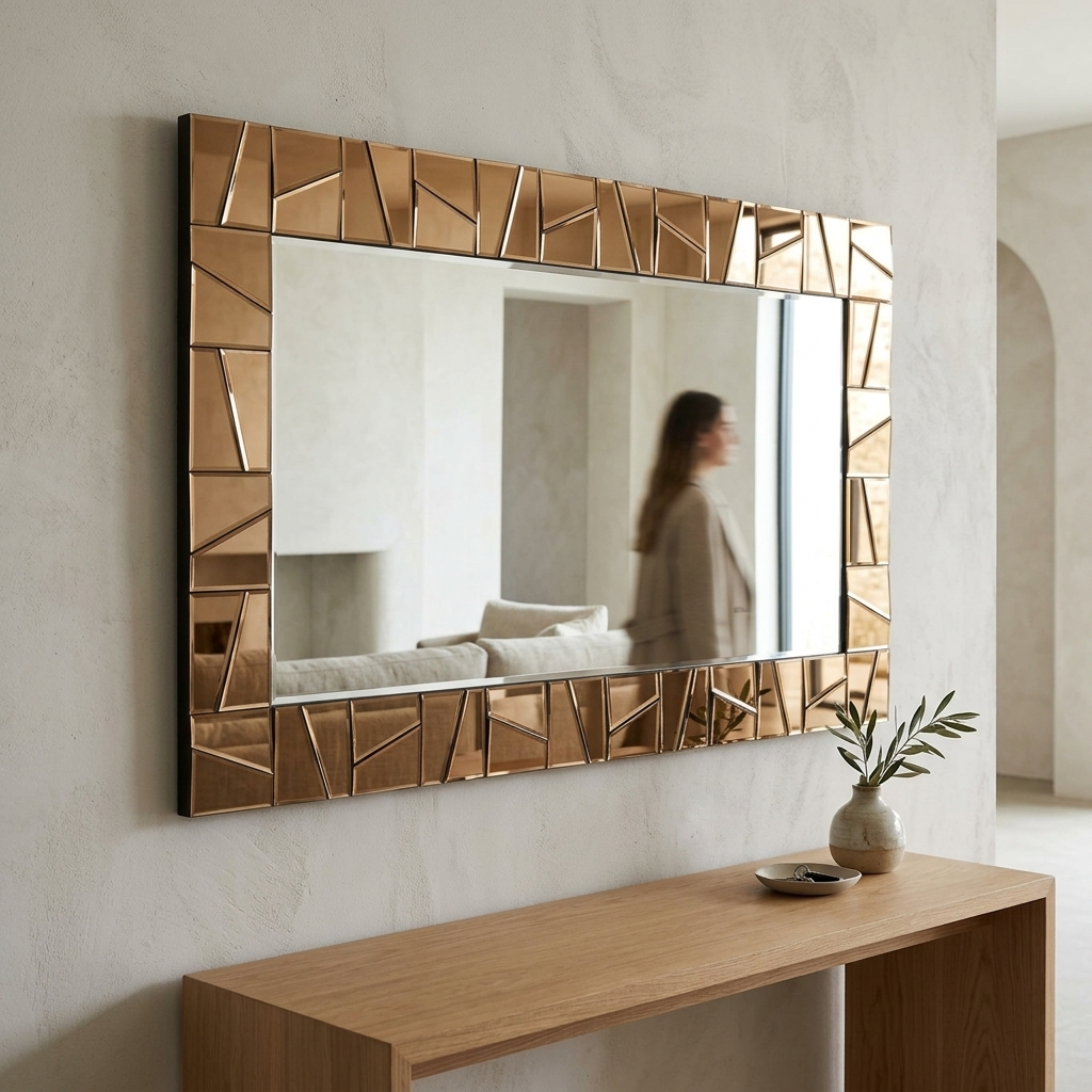 Large Decorative Geometric Wall Mirror