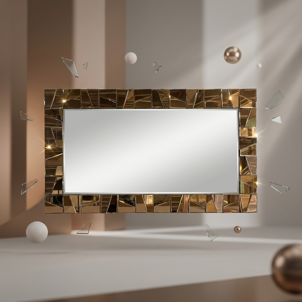 Large Decorative Geometric Wall Mirror